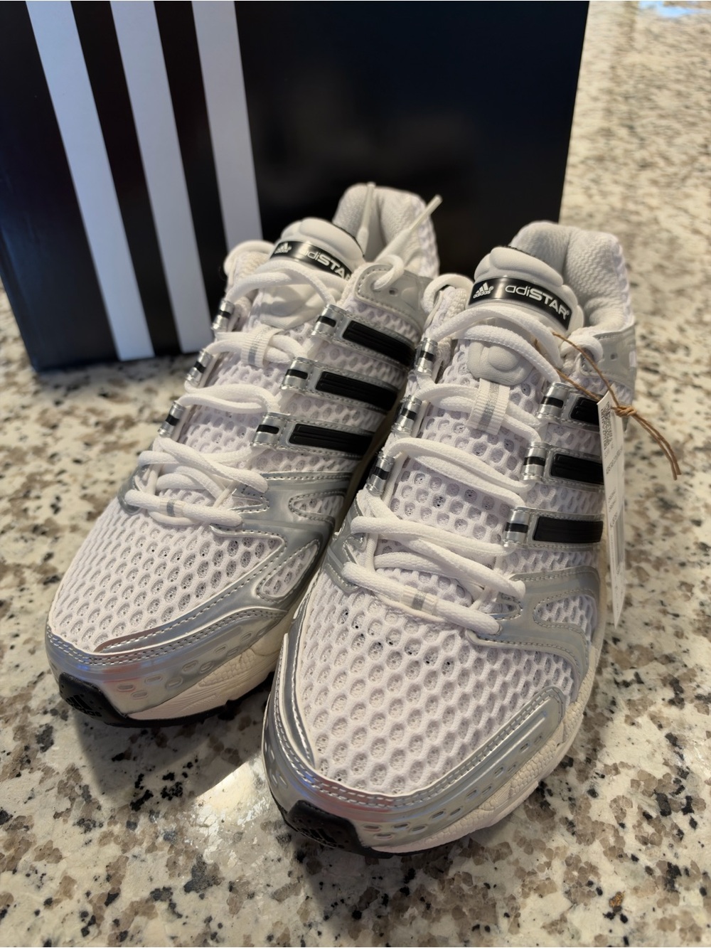 Adidas Adistar Control 5 W Sneakers White Silver Black Women's Size 9 NIB